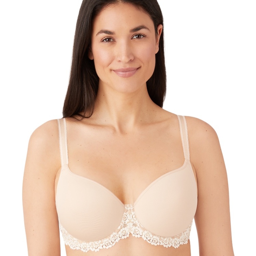 Wacoal Embrace Lace contour Bra 36DDD nude color Lace Embroidered